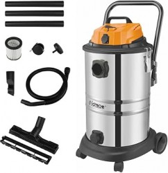 Επαγγελματική Σκούπα Υγρών & Στερεών Hoteche 1200W με Ανοξείδωτο Κάδο 40 Λίτρων