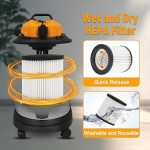 Επαγγελματική Σκούπα Υγρών &amp; Στερεών Hoteche 1200W με Ανοξείδωτο Κάδο 40 Λίτρων