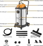 Επαγγελματική Σκούπα Υγρών &amp; Στερεών Hoteche 1200W με Ανοξείδωτο Κάδο 40 Λίτρων