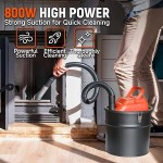 Επαγγελματική Σκούπα Στάχτης 800W με Μεταλλικό Κάδο 18 Λίτρων Hoteche